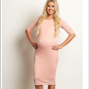 Maternity lace midi dress